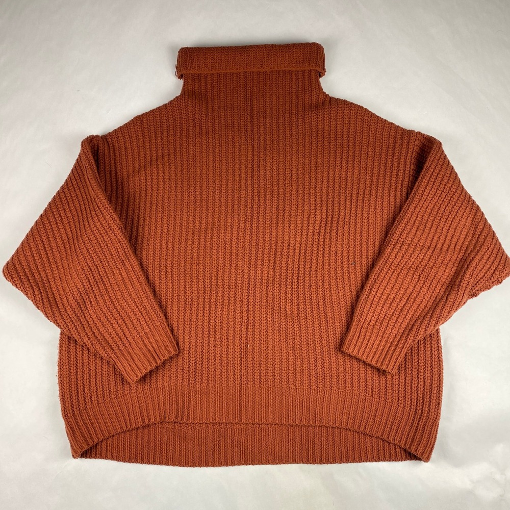 Free People Swim Too Deep Pullover Sweater Women's Size XS Orange - Flaw
